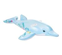 SPETLEK Ride On Inflatable Dolphin Intex Rider Beach Pool Float in Blue | Size: 0-12 m SPETLEK Blue 0-12 m