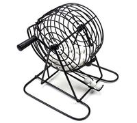 SPETLEK Traditional Bingo Set Wire Cage Lotto Game with Card Markers in Black SPETLEK Black