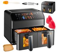 SPETLEK With 100 Tray Large 9L Dual Zone Digital Air Fryer Oven Cooker in Black SPETLEK Black