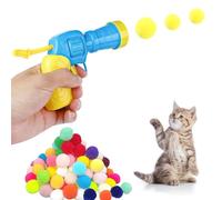 SpetngSake Cat Toy Ball Gun, Interactive Cat Toy with 50 Pieces Cat Balls, Cat Toy Ball with Plastic Start Tool, Interactive Toy for Indoor Pets Cats Dogs