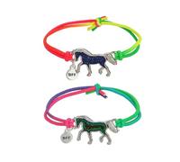 SpetngSake Pack of 2 Unicorn Bracelets, Mood Bracelet Girls with Horse Pendant, Rainbow Colour Bracelet for Boys and Girls