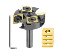 SpeTool 1-1/4" Cutting Dia Slab Flattening Router Bit 1/4" Shank, 2+2 Flute Carbide Insert Spoilboard Surfacing Bit with ATS Coating Include 4 Additional Carbide Inserts