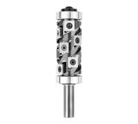 SpeTool 1/2" Carbide-Insert Flush Trim Router Bit, Dual Bearing Spiral Template Cutter, 63.5mm Long Cut Length, Professional Woodworking Tool for Cabinets, Melamine & Composite Panels