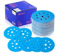 SpeTool 125mm 9 Holes 60 Pack Heavy Duty Velcro Backing Material Clog Free Sandpaper for Random Orbital Sander, Automotive and Woodworking - Assorted Grits from 80-400