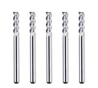 SpeTool 3-Flute Carbide Spiral Rotary Bit 1/8" Shank with 1/8" Cutting Dia CNC Machine End Mill Cutting Tool, 5Pcs/Lot