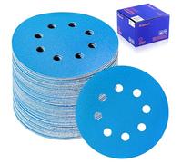 SpeTool 5 Inch 8 Hole Sanding Discs 60 Pack Ceramic and Aluminum Oxide Hook and Loop Sandpaper 80-400 Grit Assorted for Random Orbital Sanders