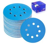 SpeTool 5 Inch Sanding Discs 60 Pieces 8 Hole Hook and Loop Sandpaper Assorted 80-400 Grit Ceramic Aluminum Oxide Film Backing for Random Orbital Sanders