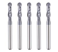 SpeTool 5Pcs Carbide Ball Nose CNC Router Bits 1/8" Cutting Diameter Milling Tool HRC55, 1/8" Shank UpCut Spiral End Mill