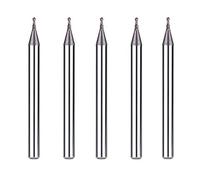 SpeTool 5Pcs Set Ball Nose End Mill 1/32 inch Cutting Diameter Tools, 1/8 inch Shank Up Cut Spiral Router Bits CNC Tool for Mental Steels with TiAlN Coated
