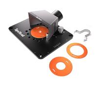 SpeTool 9-1/4"×11-3/4" Aluminium Router Table Insert Plate, 3/8" Thickness Included Starting Pin Position, Provides Flatness and Durability, Fits Most Common Commercial Router Tables.