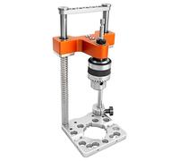 SpeTool Auto Line Portable Drill Guide, 1/2" Keyed Chuck Hand Drill Press Adapter for Straight Holes, 0-160mm Depth, Spring-Loaded Precision Jig for Woodworking, Furniture, and Zero-Edge Drilling