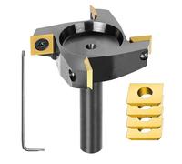 SpeTool CNC Spoilboard Surfacing Router Bit - 1/2" Shank, 2-1/2" Cutting Diameter - 4-Wing Carbide Insert Slab Flattening Bit with ATS Coating - Wood Planer Tool for CNC & Handheld Routers