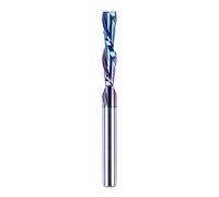 SpeTool Down Cut Spiral Router Bit, Coated Carbide CNC Bit, 1/4 Inch Shank, 1/4 Inch Diameter, 1-1/4 Inch Cutting Length, 3 Inch Overall Length