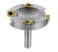 SpeTool Nickel Plating 3 Inch Extra Large Spoilboard Surfacing Router Bit 2+2 Flatten Carbide Replacement Insert Router Bit Slab Flattening Wood Cutter 1/2 Inch Shank with ATS Coated Insert