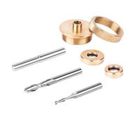 SpeTool Solid Brass Router Inlay Kit with 1/8" and 1/4" Upcut Spiral Router Bits, Universal Woodworking Guide Bushing Set for Precise Decorative Inlays, Sign Making and Furniture Detailing