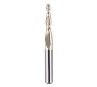 SpeTool Tapered Ball Nose End Mill 1/4" Shank with 1/16" Cutting Radius (1/8" Diameter) for 3D Carving Engraving Router Bit, ZrN Coated