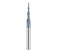 SpeTool Tapered Ball Nose Router Bit, 6mm Shank 0.5mm Radius 4.7 Degree CNC Tungsten Carbide End Mill with TiAlN Coating, 30.5mm Cutting Length 75mm Overall Length
