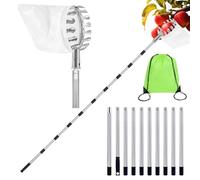 Spetsbst 4.2 m Fruit Picker with Telescopic Handle, Stainless Steel Apple Picker, Cherry Picker, Adjustable Length, Plum Picker, Fruit Collector, Fruit Grabber with Cotton Bag