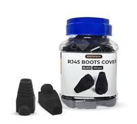 Spetstech RJ45 Boots Plastic Network Wire LAN Strain Connector Boot Ends Caps | RJ 45 Cable Plug Protectors | RJ45 Connector Ethernet Cover for Cat6 Cat6e Cat5 Cat5e Cable (Black, 100)