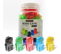 Spetstech RJ45 Connectors 100-Pack Cat 6 non-Through (Cat 6 Ends / Cat6 Plugs / RJ45 Modular Plugs/Ethernet Connectors) for Ethernet Cables (100, mix color)