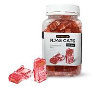 Spetstech RJ45 Connectors 100-Pack Cat 6 non-Through (Cat 6 Ends / Cat6 Plugs / RJ45 Modular Plugs/Ethernet Connectors) for Solid or Stranded UTP Ethernet Cables (100, Red)