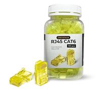 Spetstech RJ45 Connectors 100-Pack Cat 6 non-Through (Cat 6 Ends / Cat6 Plugs / RJ45 Modular Plugs/Ethernet Connectors) for Solid or Stranded UTP Ethernet Cables (100, Yellow)