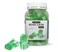Spetstech RJ45 Connectors - 100-Pack Cat 6 Pass-Through Plugs for UTP Ethernet Cables (Green)