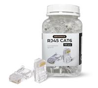 Spetstech RJ45 Connectors - 100-Pack Cat 6 Pass-Through Plugs for UTP Ethernet Cables (White)