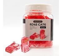 Spetstech RJ45 Connectors 50-Pack Cat 6 non-Through (Cat 6 Ends / Cat6 Plugs / RJ45 Modular Plugs/Ethernet Connectors) for Ethernet Cables. (50, red)