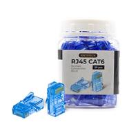 Spetstech RJ45 Connectors 50-Pack Cat 6 non-Through (Cat 6 Ends / Cat6 Plugs / RJ45 Modular Plugs/Ethernet Connectors) for Solid or Stranded UTP Ethernet Cables. (50, Blue)