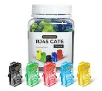 Spetstech RJ45 Connectors 50-Pack Cat 6 non-Through (Cat 6 Ends / Cat6 Plugs / RJ45 Modular Plugs/Ethernet Connectors) for Solid or Stranded UTP Ethernet Cables. (50, mix)