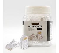 Spetstech RJ45 Connectors 50-Pack Cat 6 non-Through (Cat 6 Ends / Cat6 Plugs / RJ45 Modular Plugs/Ethernet Connectors) for Ethernet Cables. (50, White)