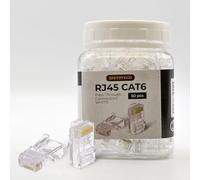 Spetstech RJ45 Connectors 50-Pack Cat 6 PASS - Through Connectors (Cat 6 Ends / Cat6 Plugs / RJ45 Modular Plugs/Ethernet Connectors) for Ethernet Cables (50, White)