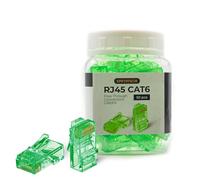 Spetstech RJ45 Connectors 50-Pack Cat 6 PASS - Through Connectors (Cat 6 Ends / Cat6 Plugs / RJ45 Modular Plugs/Ethernet Connectors) for Ethernet Cables (50, Green)