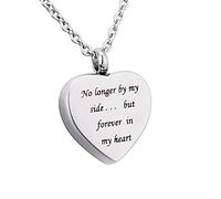 SPETYORT Urn Necklace for Ashes Heart Memorial Urn Pendant Necklace 316 Stainless Steel Detachable Cremation Jewelry