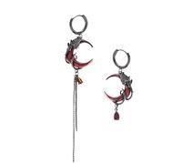 SPEVERT Women's Witch Costume Accessories Moon Earrings Gothic Halloween Asymmetry Dangle Earrings Jewelry Star Decor Studs, One Size, Metal, Zircon