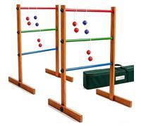 SpexDarxs Ladder Ball Game Set, 35in Wooden Golf Toss Yard Game for Adults | 2 Rubber hardwood targets & 6 bolas, Smooth edge, Sturdy carry bag. Easy set up, Outdoor backyard lawn party game for family