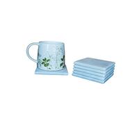 SPEXXI Handmade Marble Tea Coasters Set of 6 - White Natural Marble Square Tea Coaster Protects Surfaces from Heat & Stains - Elegant Home Decor Design
