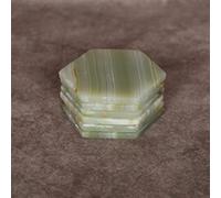 SPEXXI Marble Tea Coasters in Hexagon Shape Set of 6 Beautiful Tea Coasters Great For Home Decoration (Onyx)