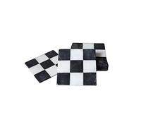 SPEXXI Marble Tea Coasters in Square Check Shape Set of 6 Beautiful Tea Coasters Great For Home Decoration (Black and White)