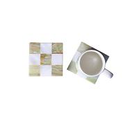 SPEXXI Marble Tea Coasters in Square Check Shape Set of 6 Beautiful Tea Coasters Great For Home Decoration (Onyx and White)