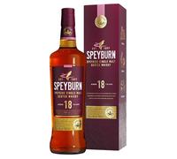 Speyburn 18 Year Old Single Malt Scotch Whisky, 40% ABV, 70cl, Speyside Aged in Hand Selected Ex-Bourbon and Ex-Sherry Casks, Dark Chocolate, Toffee & Fruit Notes