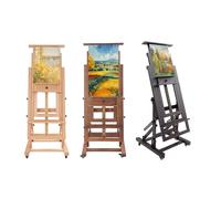 Spezieller Bildhalter FüR Kunststudenten (Flach Stehender Doppelzweck) 60 * 65 * (140-300Cm) - Dhj-3 Professioneller Grad Flach Stehender [Retrofarbe] Essentielle Werkzeuge Zum Malen