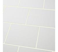 Spezzia White Gloss Flat Glossy Ceramic Indoor Wall Tile, Pack Of 20, (L)250mm (W)200mm