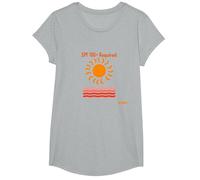 SPF 100+ Required Caucasians Sun Protection Humor Beach T-Shirt, Girls, Heather Grey, Small