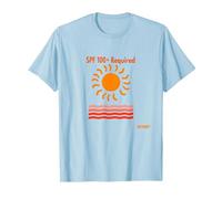 SPF 100+ Required Caucasians Sun Protection Humor Beach T-Shirt, Men, Baby Blue, S