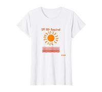 SPF 100+ Required Caucasians Sun Protection Humor Beach T-Shirt, Women, White, XS