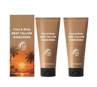 SPF 50 Face and Body Sunscreen, suitable for sensitive skin, lightweight and non-greasy texture, 70g, broad-spectrum UVA/UVB protection, gentle and breathable.