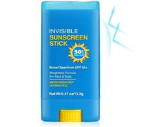 SPF 50 Invisible Sunscreen Stick, Travel Size Broad Spectrum Sun Block | Broad Spectrum UVA UVB Sun Block, Water Resistant Non-Greasy Travel Size Sun Cream Factor 50 for Face & Body