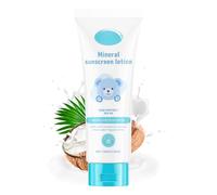 SPF 50 Kids Sun Cream - Waterproof & Fragrance-Free Baby Sunscreen | Mineral Sunscreen for Kids & Sensitive Skin | Non-Greasy, Moisturising with Coconut Oil | Travel Size Holiday Essentials